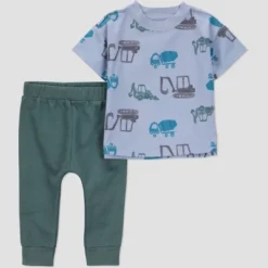 Carter's Just One You® Baby Boys' 2pc Construction Top & Bottom Set - Blue -Carter's Shop GUEST be34565c 5191 4754 800d 11397bf667ba