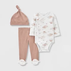 Carter's Just One You® Baby 3pc Footed Hat Top & Bottom Set - White/Brown -Carter's Shop GUEST c3af7899 67ff 45ef 9197 6ef82e2c7f4e
