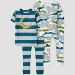 Carter's Just One You® Toddler Boys' Gators And Rhinos Short Sleeve Pajama Set - Gray/Teal Blue -Carter's Shop GUEST c58a46b4 6ecb 49ff af03 b177ef6d51e8