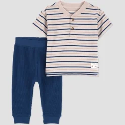Carter's Just One You® Baby Boys' 2pc Striped Short Sleeve T-Shirt And Jogger Pants Set - Blue -Carter's Shop GUEST c8086421 047d 4604 9e14 a53adecc04de