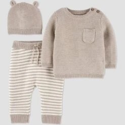 Carter's Just One You® Baby 3pc Sweater Top & Bottom Set - Heather Oatmeal -Carter's Shop GUEST c80dca07 af19 4179 bd75 460f183f8667