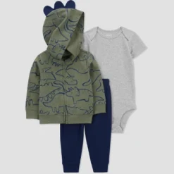 Carter's Just One You® Baby Boys' Dino Cotton Cardigan & Bodysuit - Green/Gray -Carter's Shop GUEST c8790b59 559b 4fff 9cb5 773e0e8fb5ad