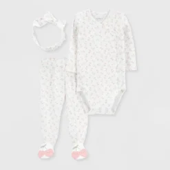 Carter's Just One You® Baby Girls' 3pc Footed Headband Top & Bottom Set - Pink -Carter's Shop GUEST cd0a9dc8 1757 4f06 994e 74ce7573190d