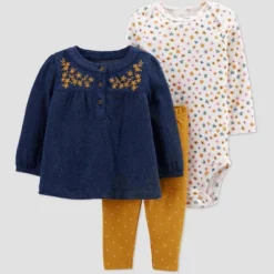 Carter's Just One You® Baby Girls' 3pc Floral Top & Bottom Set - Navy Blue/Gold -Carter's Shop GUEST cfbd604f a53f 48d1 938f 4296406ff55f
