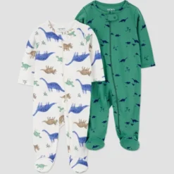 Carter's Just One You® Baby Boys' 2pk Dinos Sleep N' Play - Green/Ivory -Carter's Shop GUEST d13e34f2 d42e 4e9f a3e5 4ea3c3ad4445
