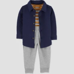 Carter's Just One You® Baby Boys' Striped Top & Bottom Set - Brown