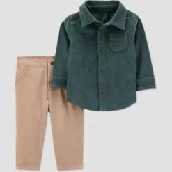 Carter's Just One You® Baby Boys' 2pc Button-Down Shirt And Pants Set - Green/Khaki -Carter's Shop GUEST dad1287b bbab 4505 9d69 f817d10bbb28
