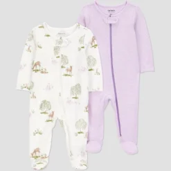 Carter's Just One You® Baby Girls' 2pk Forest Sleep N' Play - Purple -Carter's Shop GUEST dd793ee5 83a1 4251 9aaf 8405ff009ca4