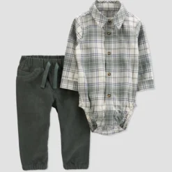 Carter's Just One You®️ Baby Boys' Plaid Top & Pants Set - Green -Carter's Shop GUEST e66d37ae d66e 46c8 8618 dc5f1f371b09