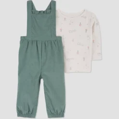 Carter's Just One You®️ Baby Girls' Floral Top & Overalls Set - Green -Carter's Shop GUEST ec08e276 01d5 4e1c b91d 32d4ffd44660