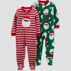 Carter's Just One You® Toddler Striped Santa Fleece Footed Pajama Set -Carter's Shop GUEST eda16ac3 669a 434f 8128 8461919f3496
