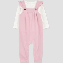 Carter's Just One You® Baby Girls' 2pc Cherry Ruffle Jumper Set - Pink