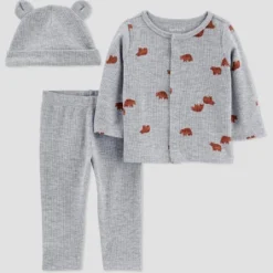 Carter's Just One You® Baby 3pc Bear Thermal Top & Bottom Set With Hat - Gray -Carter's Shop GUEST ff205a04 addb 4dc2 9fc5 3d4956f90288